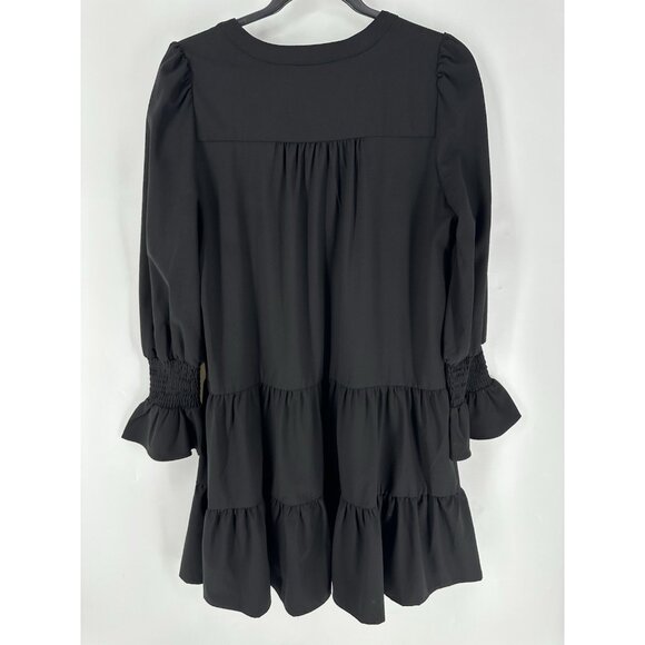 Pomander Place Tuckernuck Black Crepe Kenzo Mini Dress Women's M EUC - Picture 7 of 9